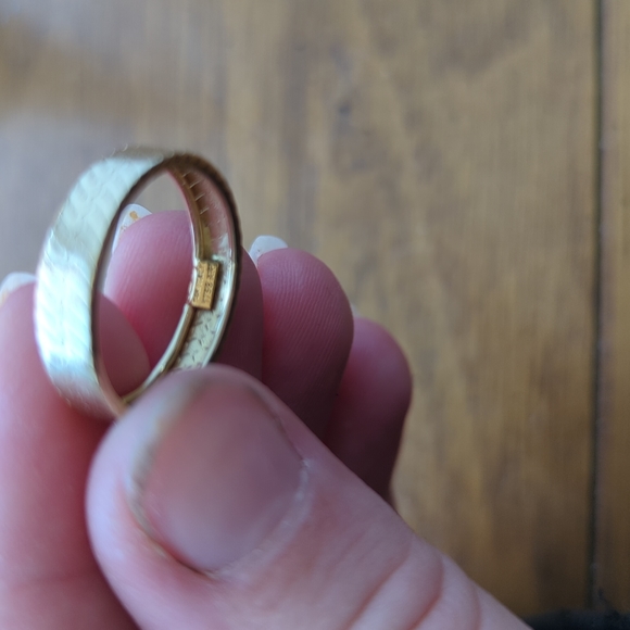 14K Gold Herringbone Ring • Stacking Ring • Gold Band • Herringbone Band - Picture 4 of 5